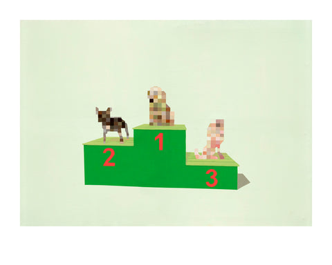 Contest for pixelated dogs (signeret giclée print)