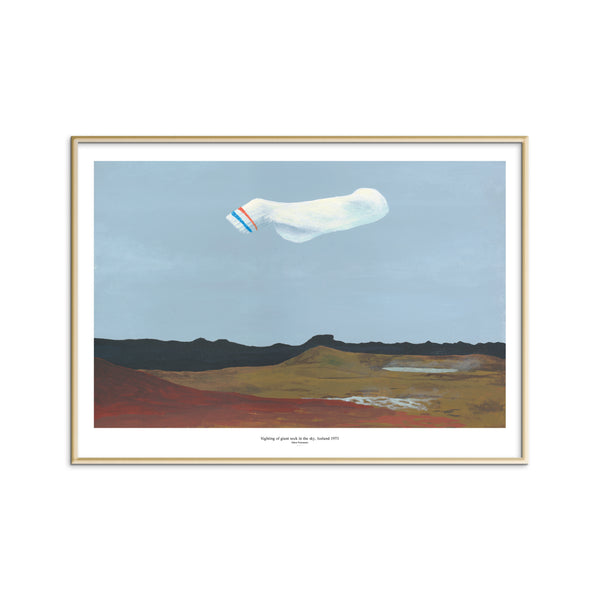 Sighting of giant sock in the sky, Iceland 1973 (print)