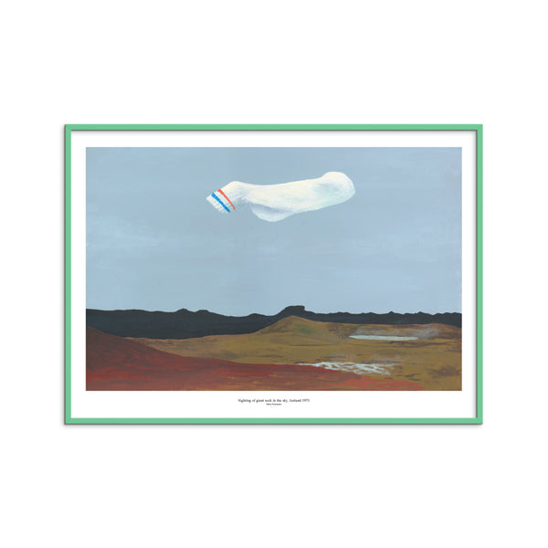 Sighting of giant sock in the sky, Iceland 1973 (print)