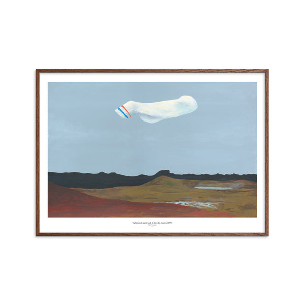 Sighting of giant sock in the sky, Iceland 1973 (print)